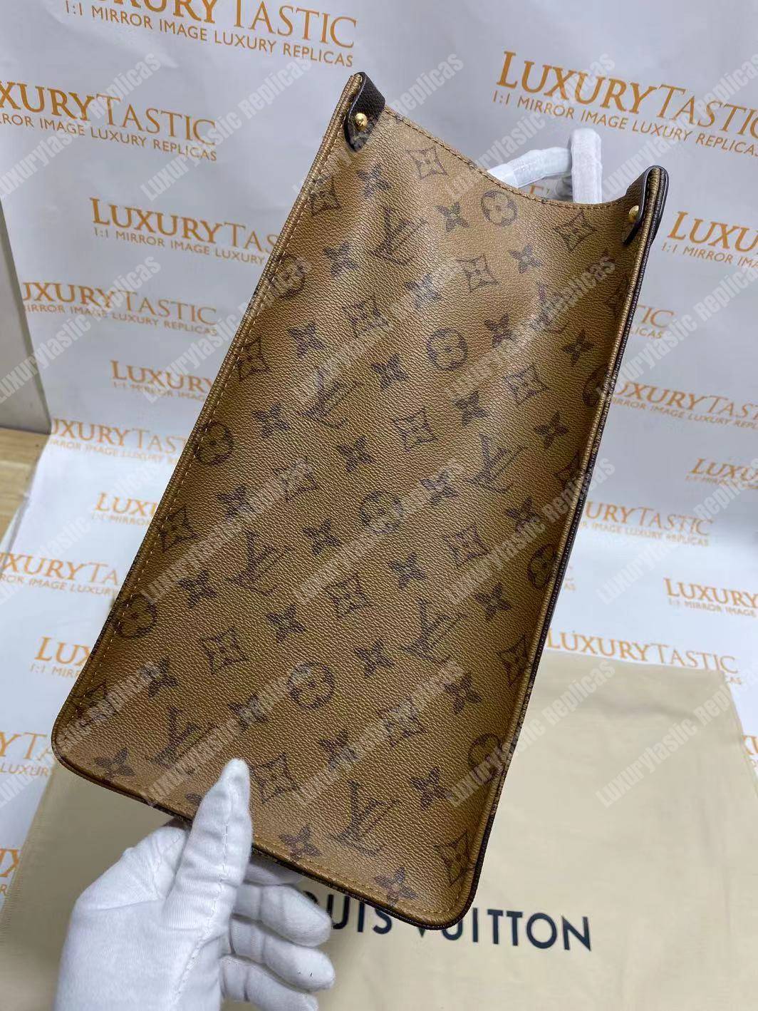 LV Onthego Monogram Canvas & Monogram Reverse Canvas GM