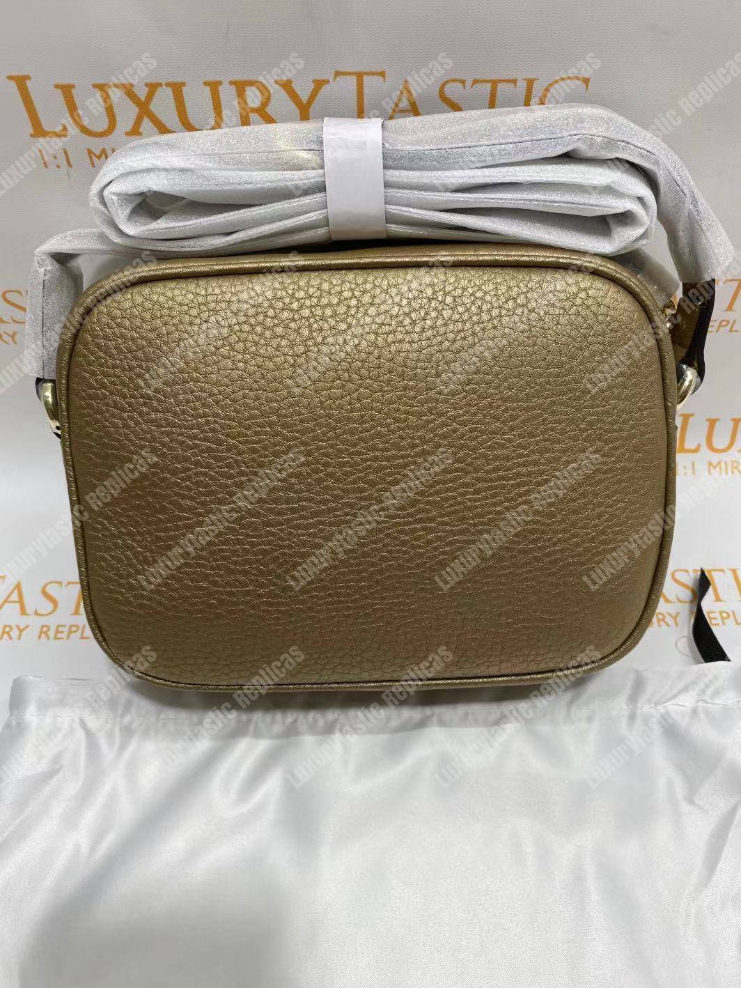 G*u*i soho small leather disco bag champagne