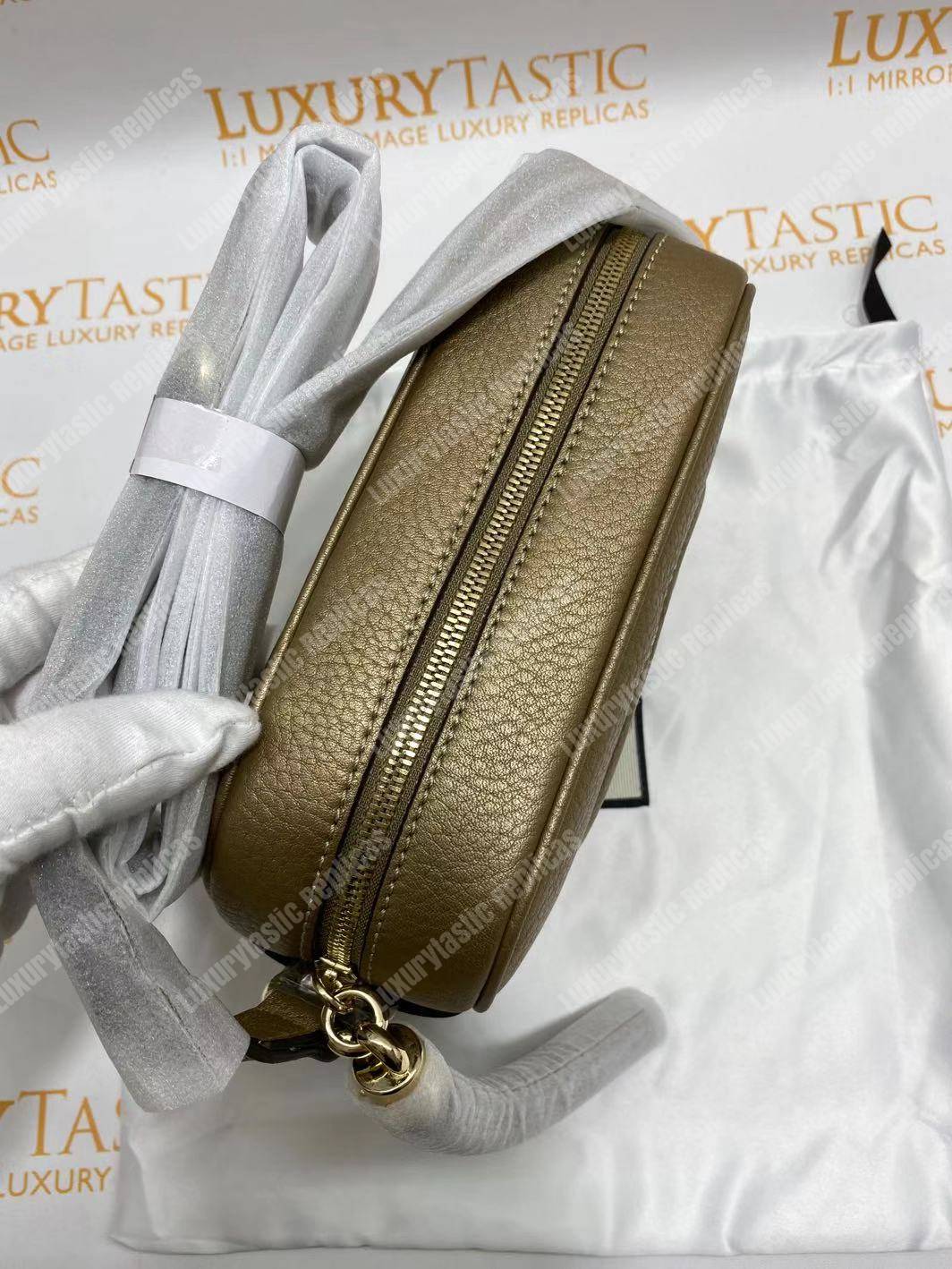 G*u*i soho small leather disco bag champagne