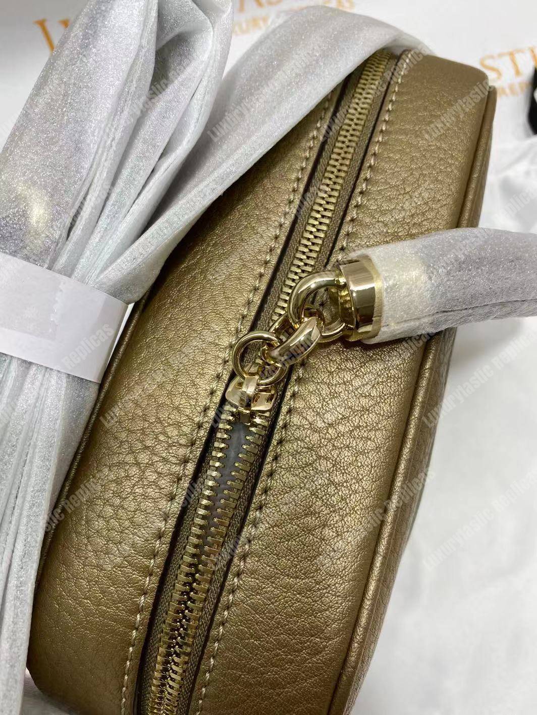 G*u*i soho small leather disco bag champagne