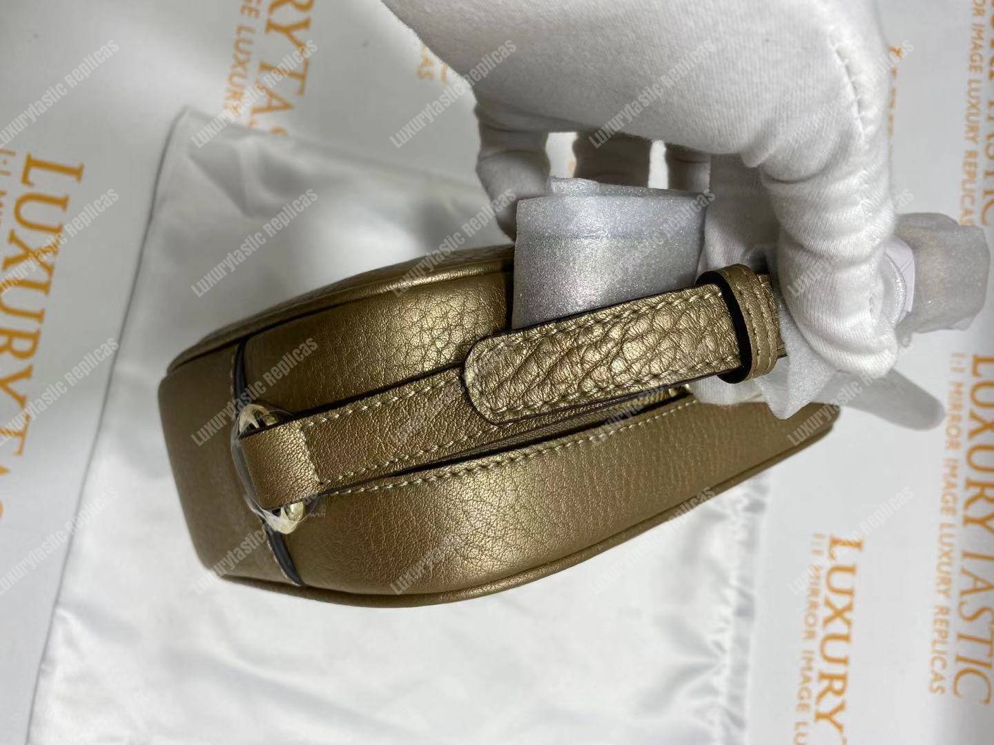 G*u*i soho small leather disco bag champagne