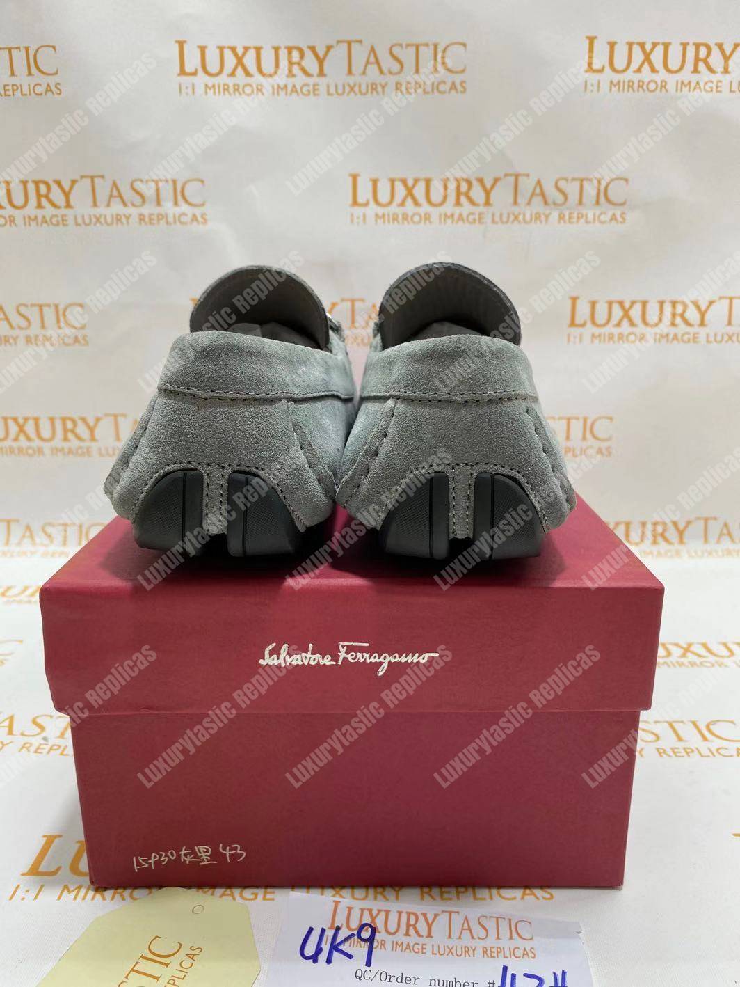Salvatore Ferragamo Gancini Driving Shoe Gray