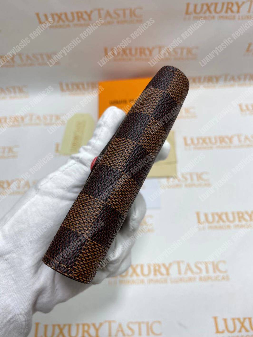 LV Victorine Wallet Damier Ebene Cerise Red