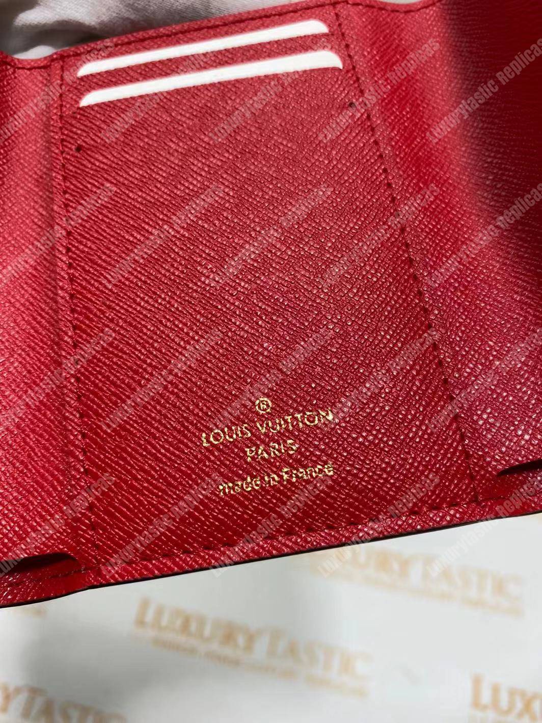 LV Victorine Wallet Damier Ebene Cerise Red