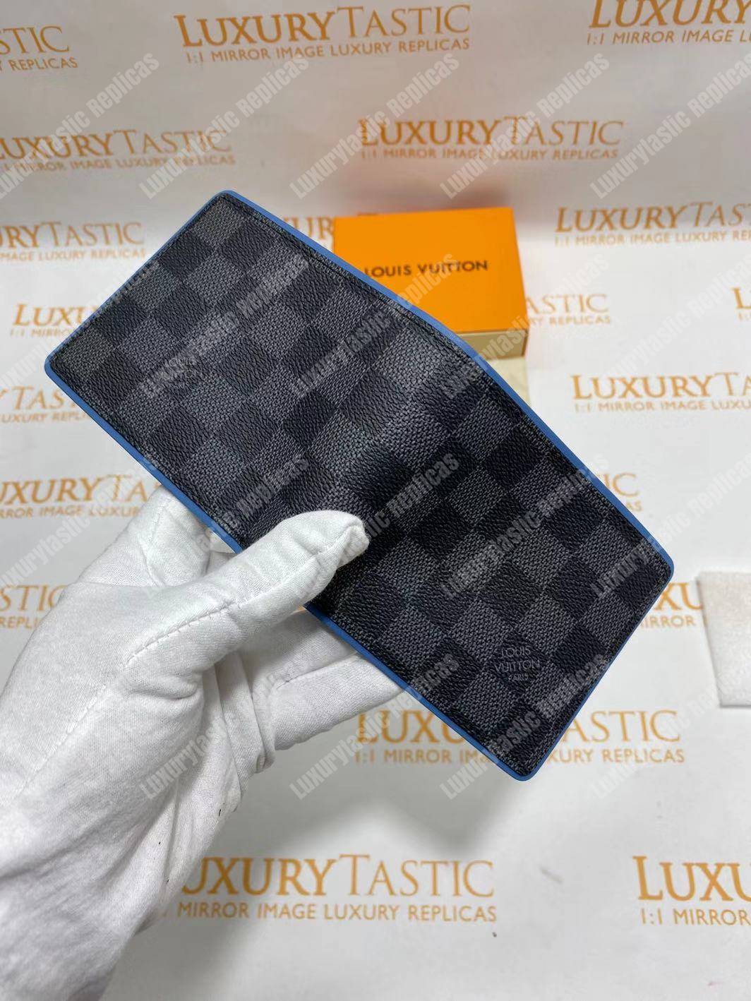 LV Multiple Wallet Damier Graphite Canvas Blue Neon