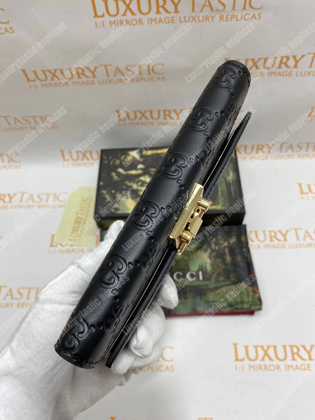 G*u*i gg padlock continental wallet black