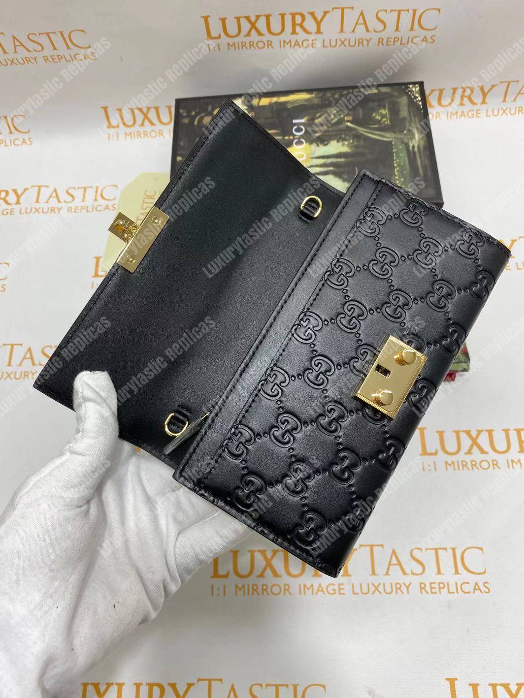 G*u*i gg padlock continental wallet black