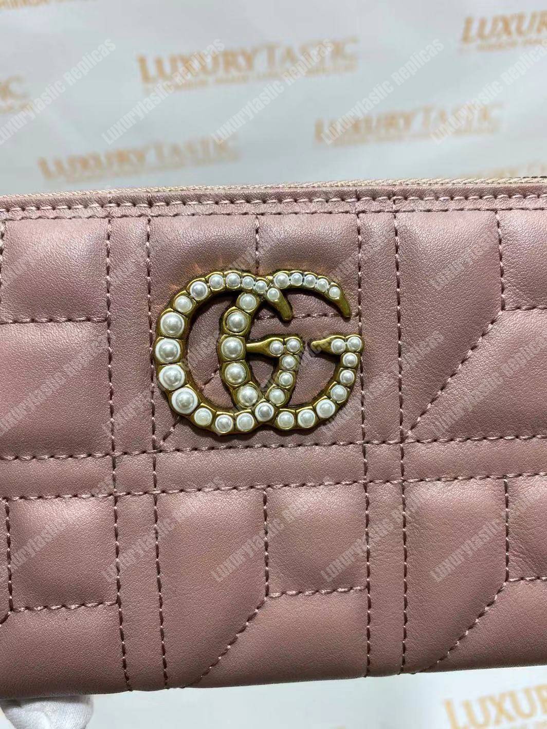 G*u*i gg marmont zip around wallet magnolia