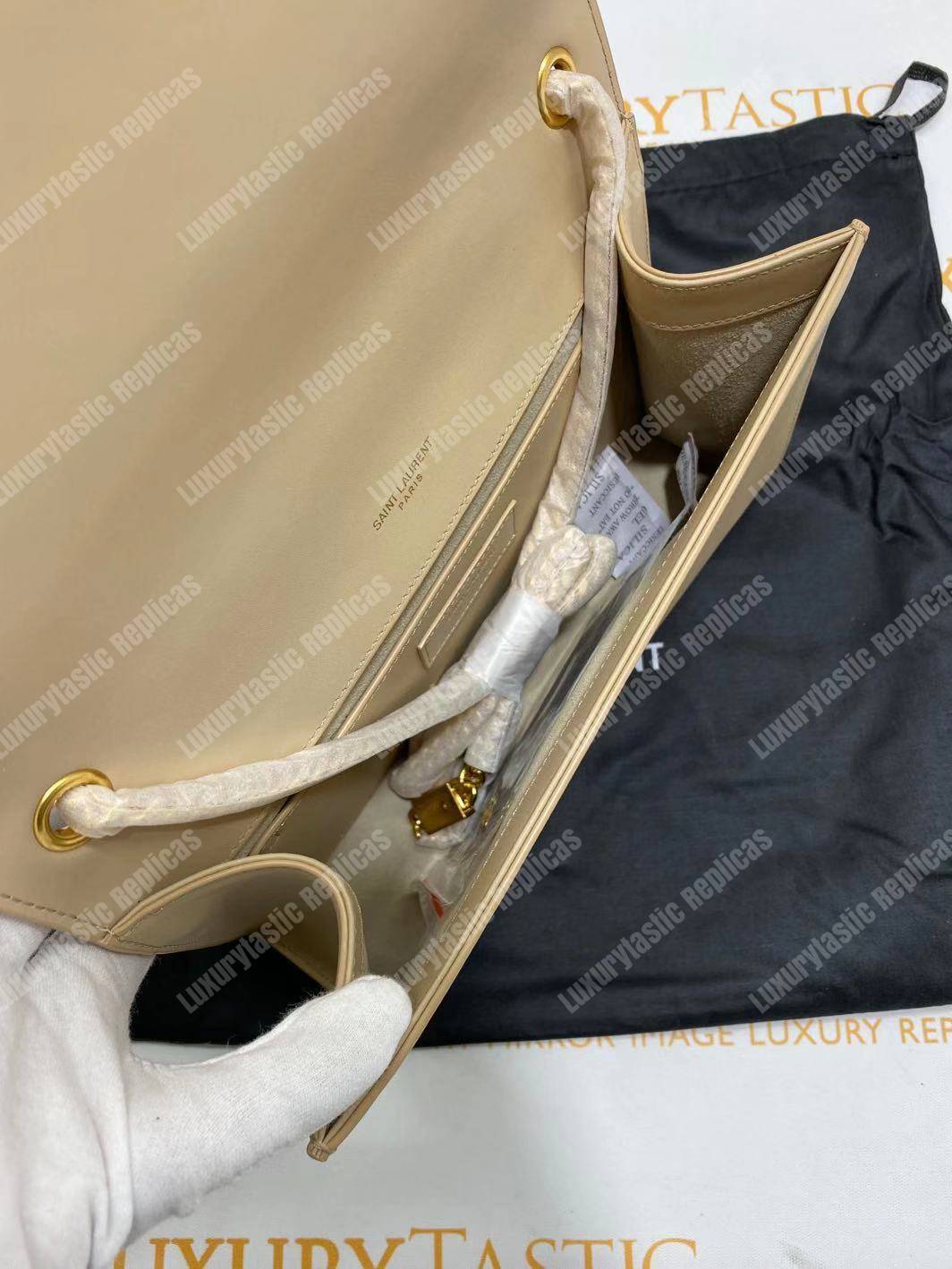 Saint Laurent Kate Medium With Tassel In Smooth Leather Powder