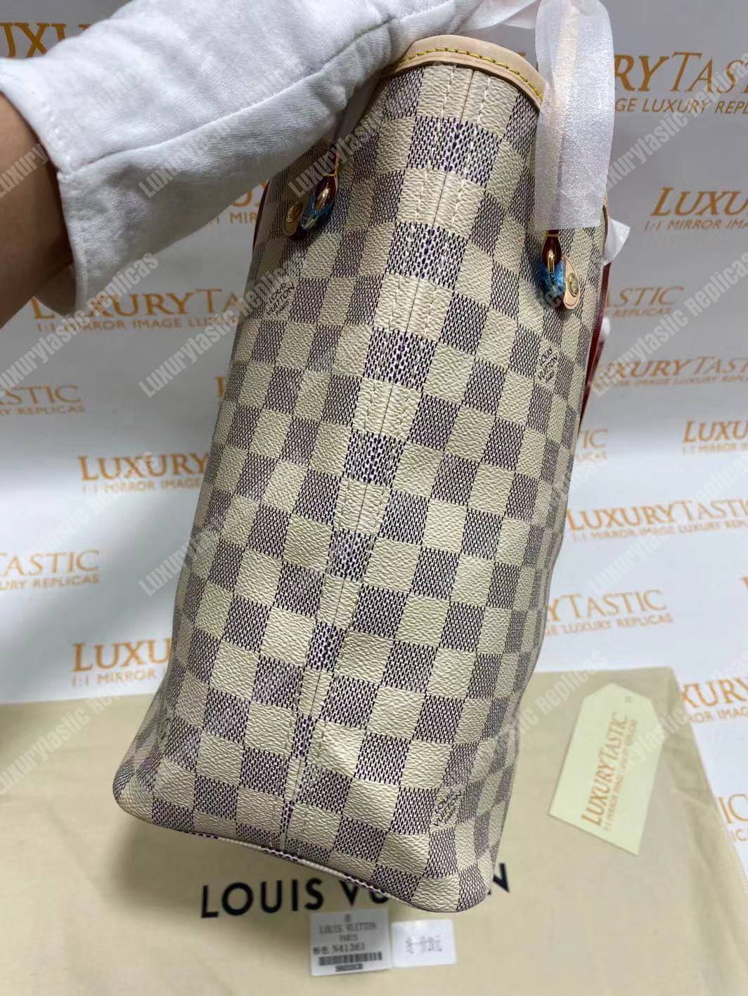 LV Neverfull MM Damier Azur Rose Ballerine