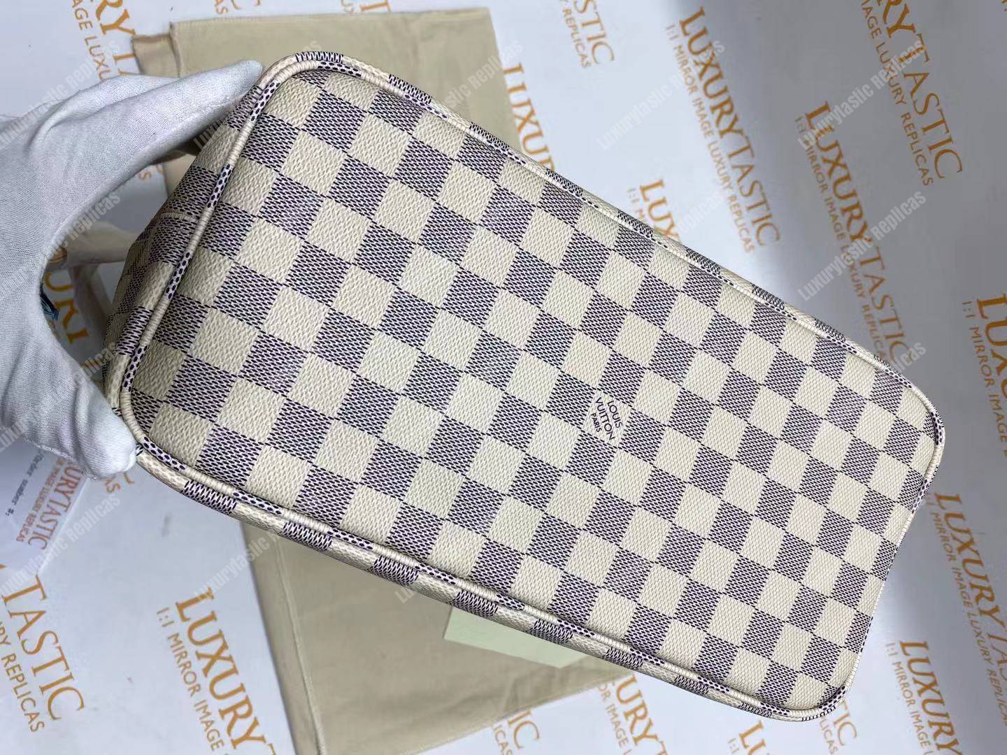 LV Neverfull MM Damier Azur Rose Ballerine