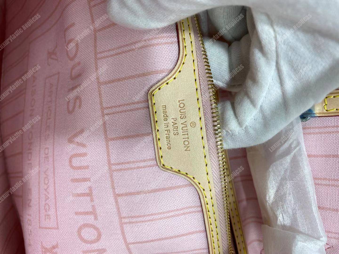 LV Neverfull MM Damier Azur Rose Ballerine