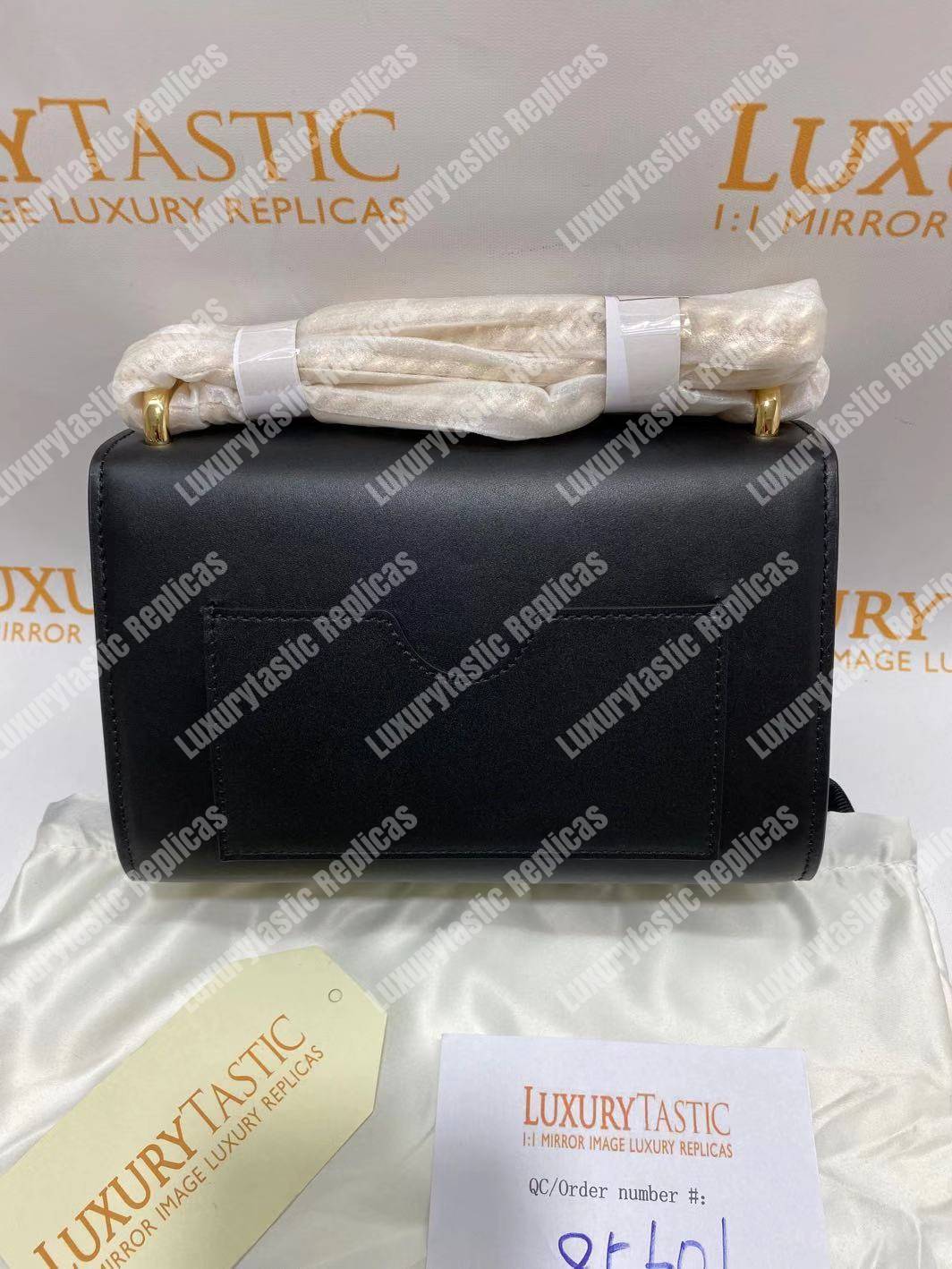 G*u*i padlock small leather shoulder bag black