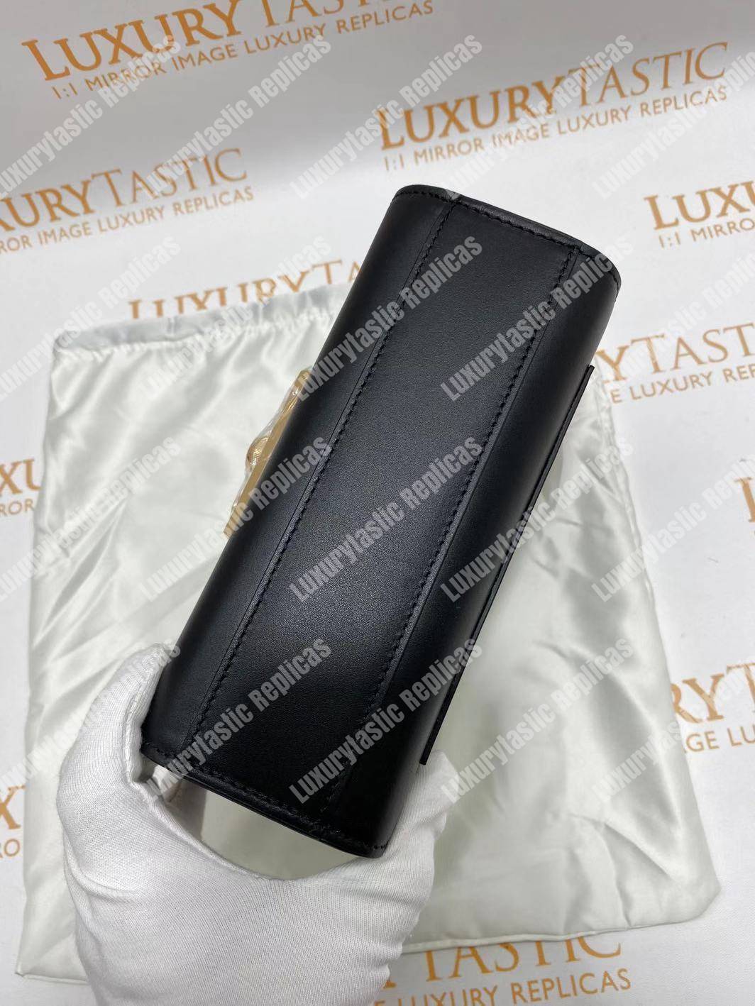 G*u*i padlock small leather shoulder bag black