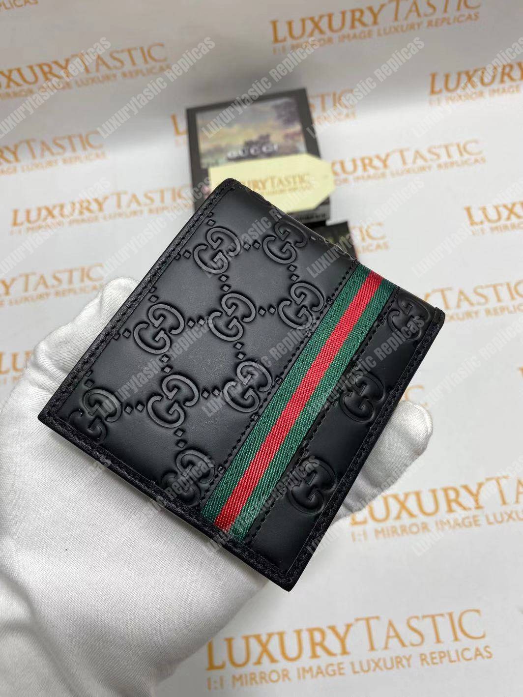 G*u*i G*u*issima web bi-fold wallet black