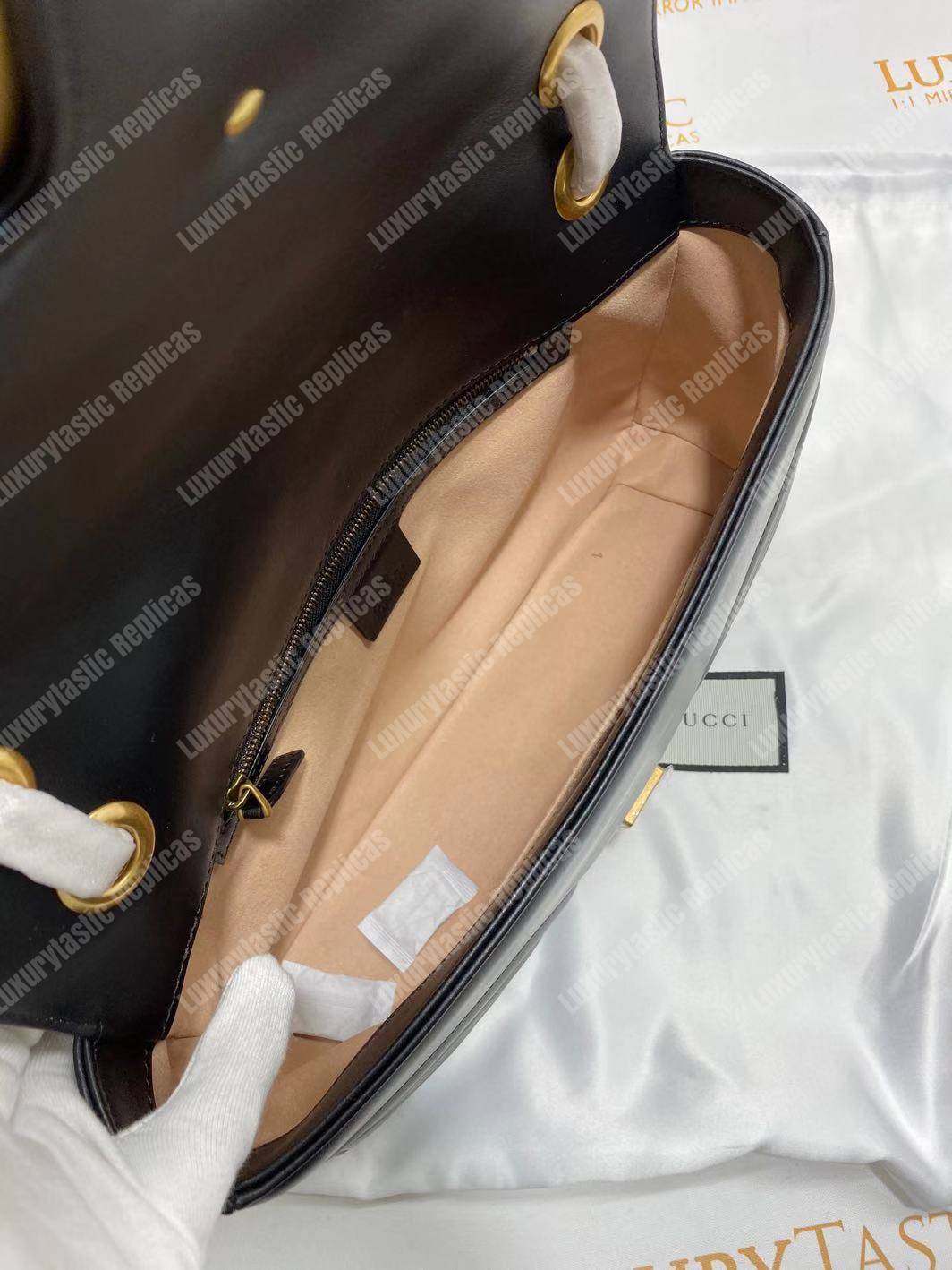 G*u*i gg marmont medium matelasse shoulder bag black