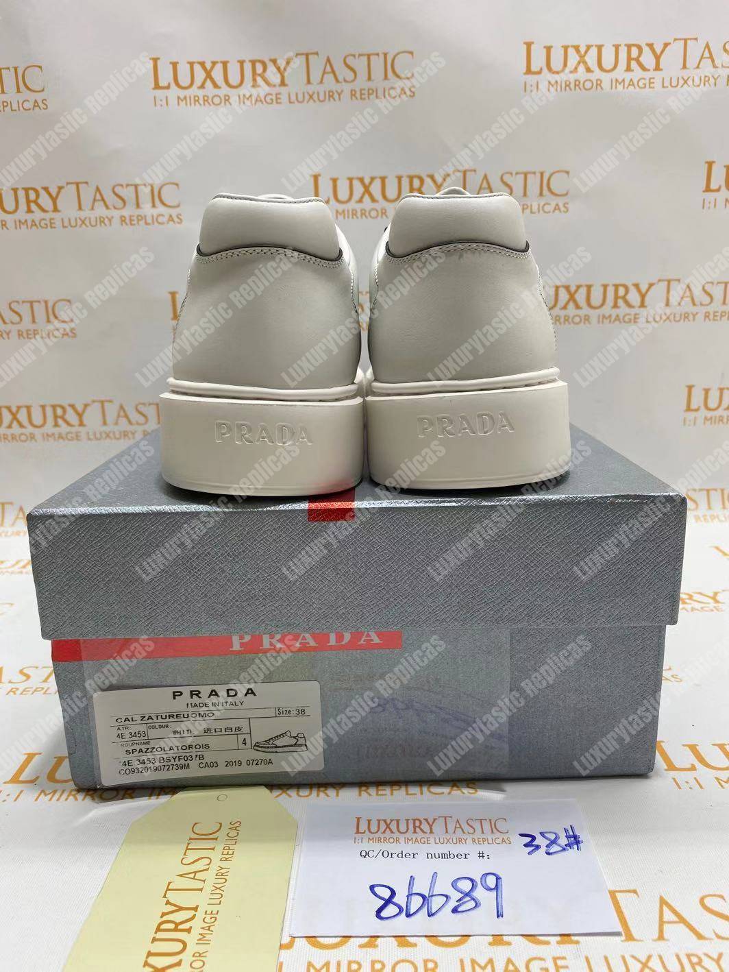 Pra*a leather sneakers white/black linning