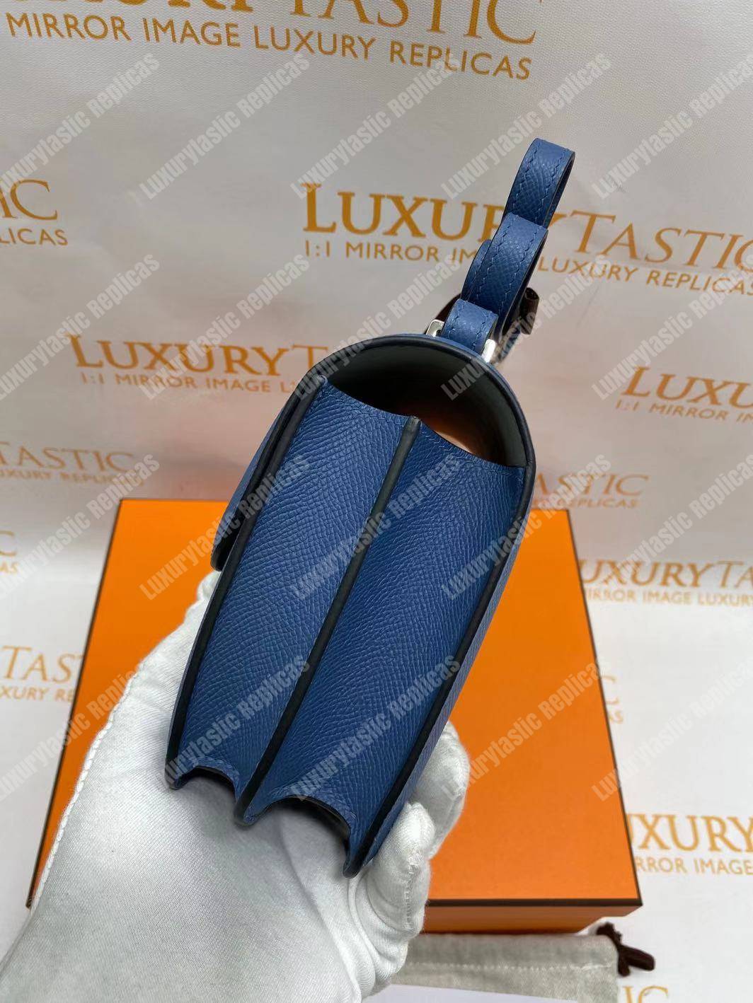 H**mes constance 18 bag epsom blue agate swift gris moutte palladium hardware