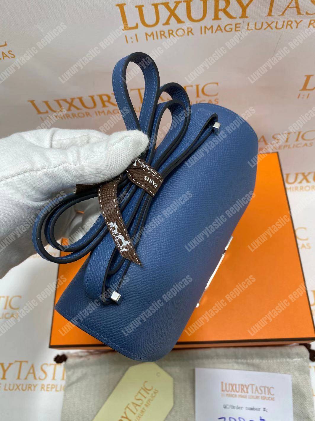 H**mes constance 18 bag epsom blue agate swift gris moutte palladium hardware