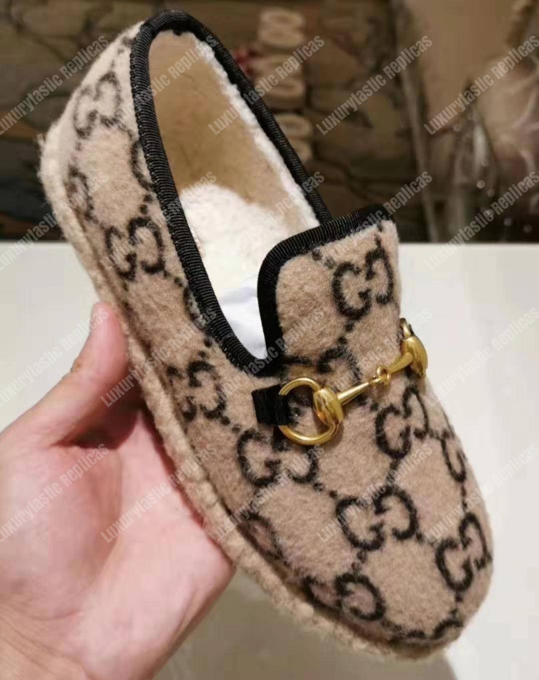 G*u*i women’s gg wool loafer beige