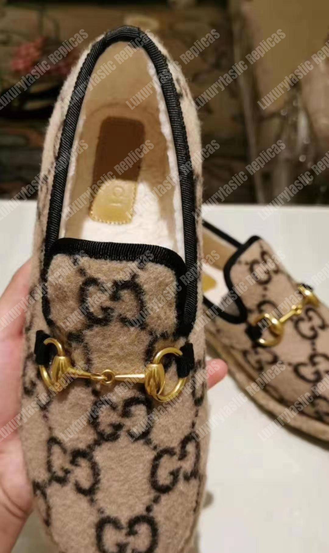 G*u*i women’s gg wool loafer beige