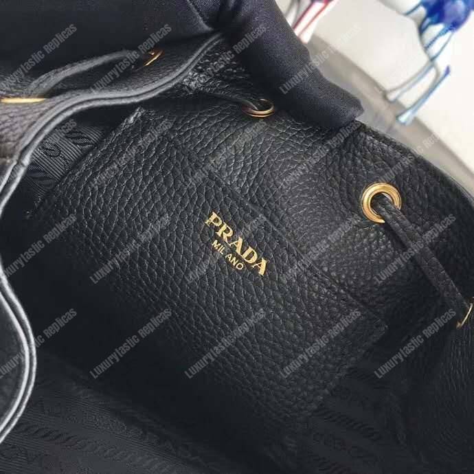 Pra*a leather bucket bag black