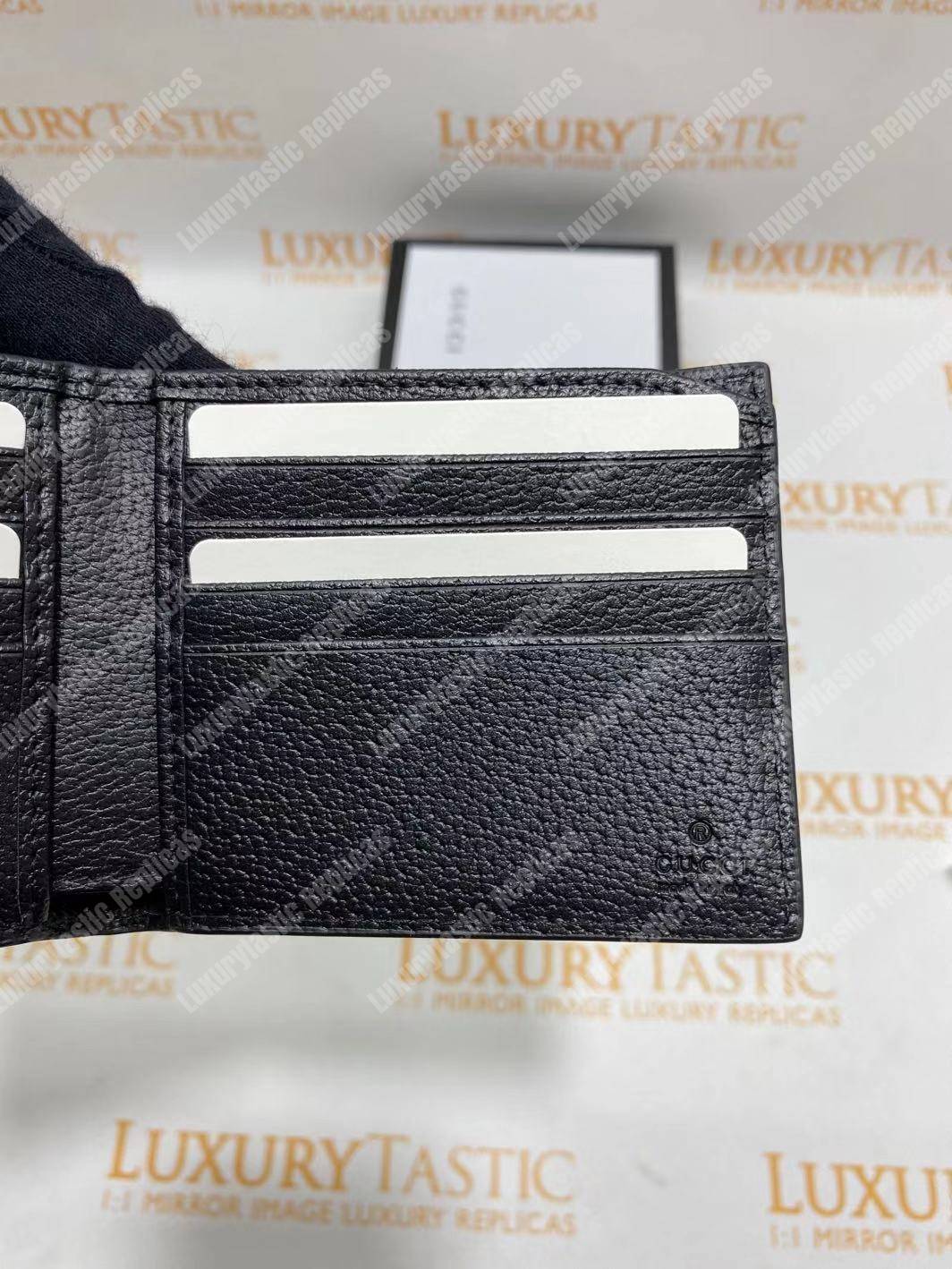 G*u*i animalier leather wallet bee metal detail black