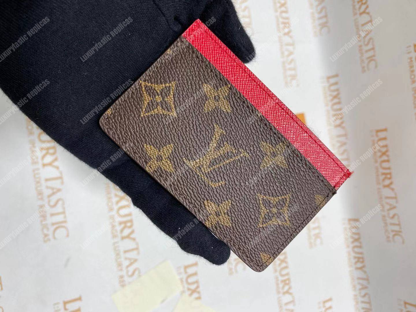 LV Card Holder Monogram Canvas Fuchsia Pink