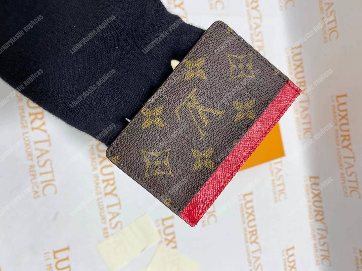 LV Card Holder Monogram Canvas Fuchsia Pink