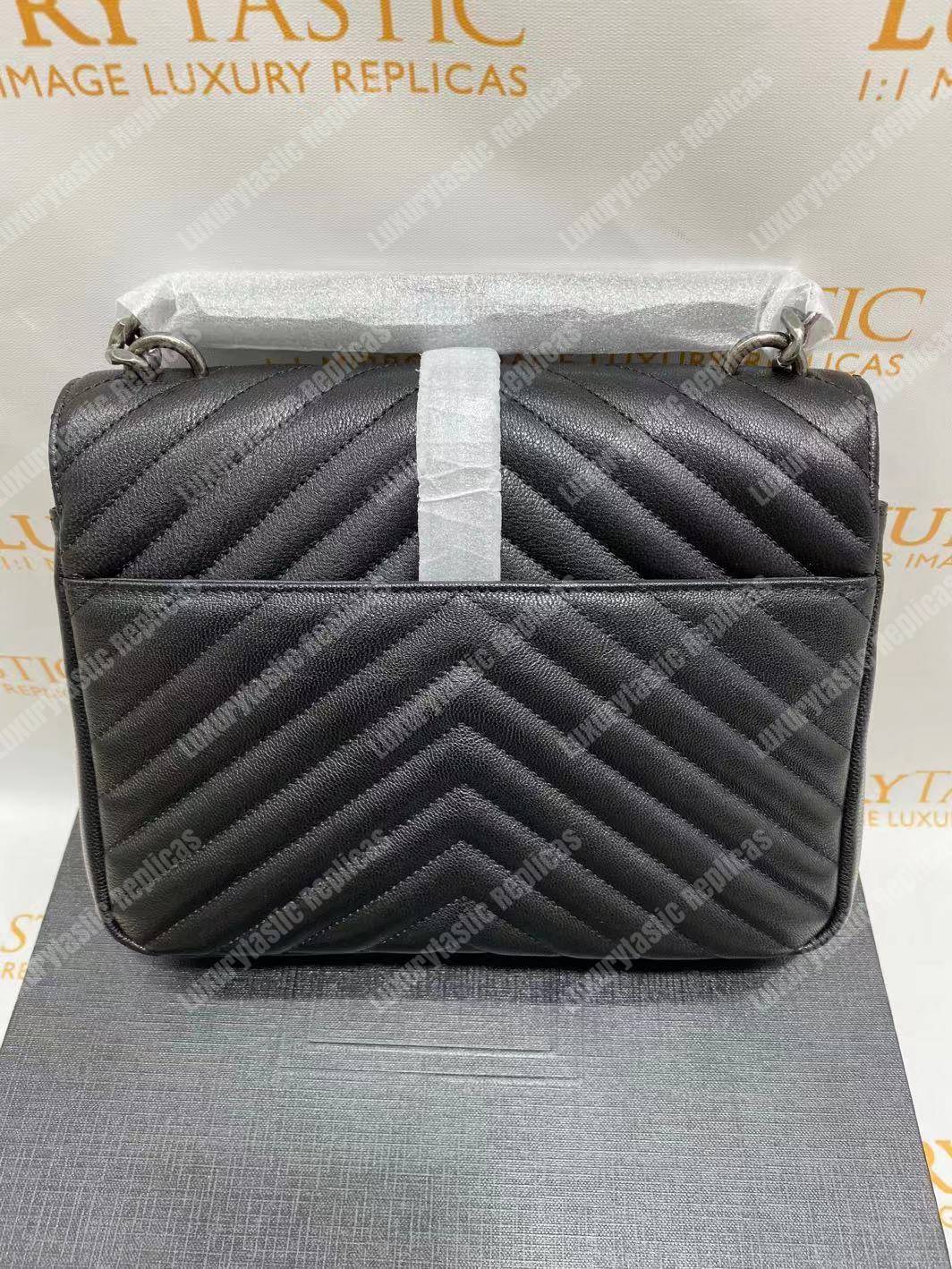 Saint Laurent Classic Medium College Monogram Black Silver-Toned