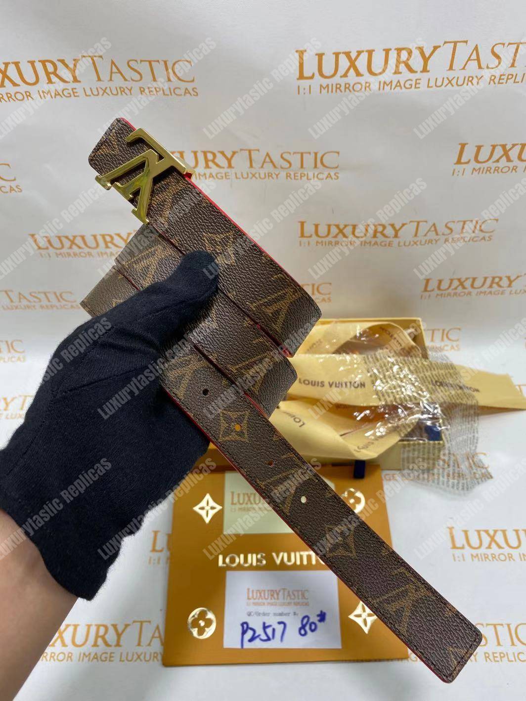 LV Initiales 30MM Reversible Belt Monogram Canvas Red