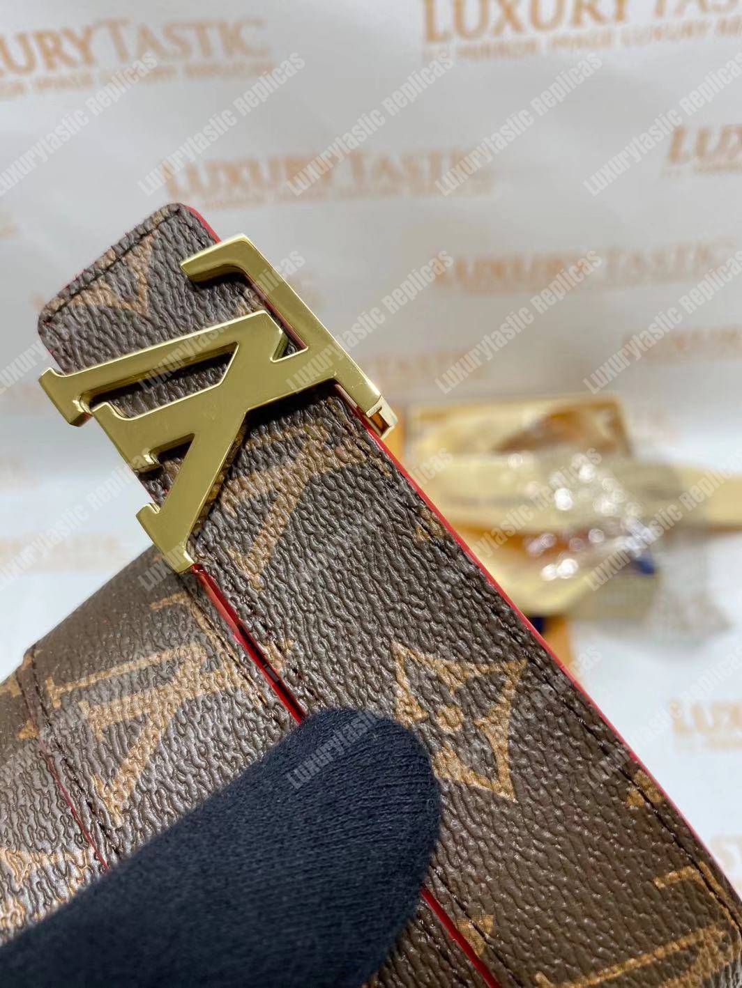 LV Initiales 30MM Reversible Belt Monogram Canvas Red