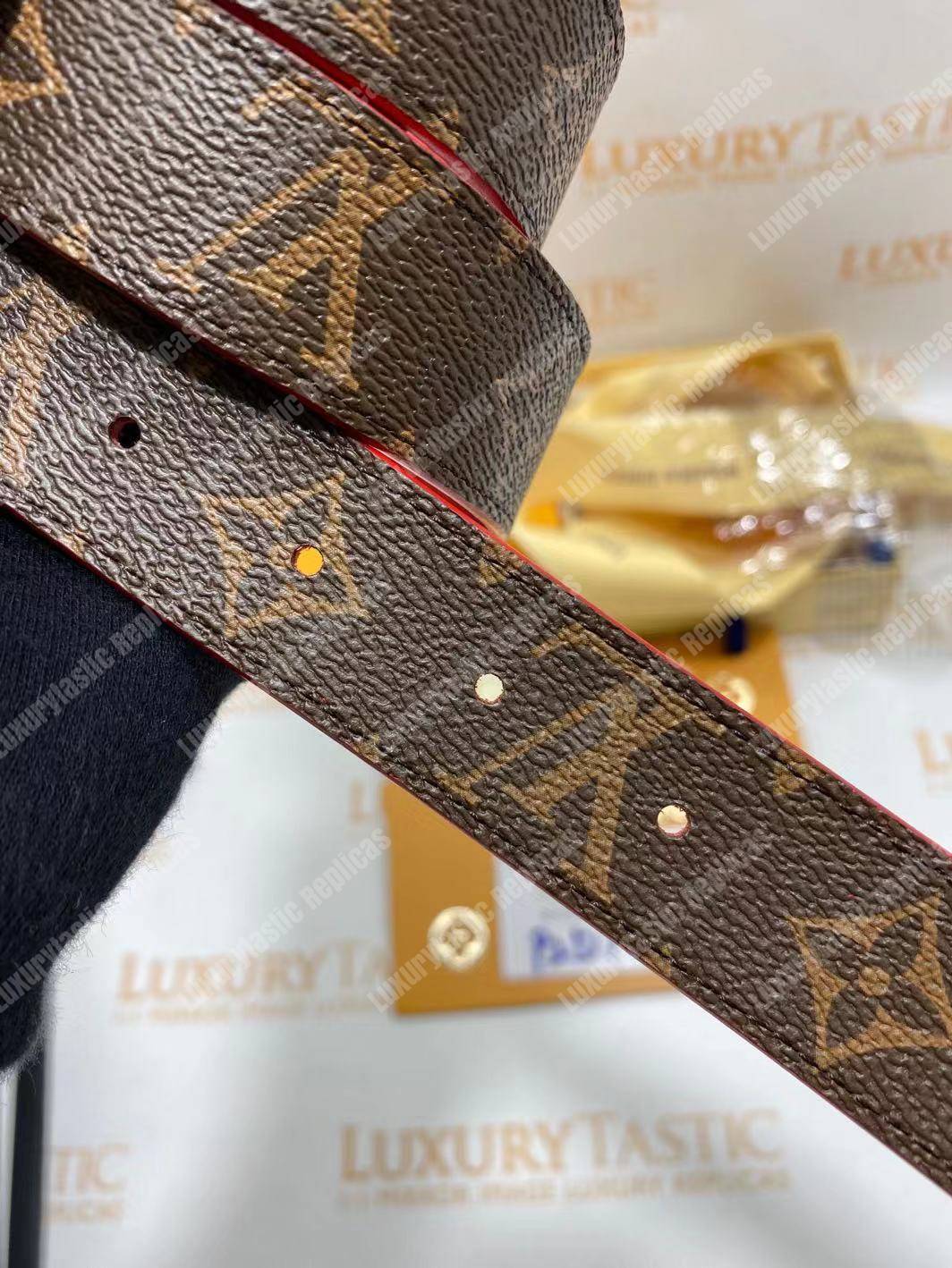 LV Initiales 30MM Reversible Belt Monogram Canvas Red