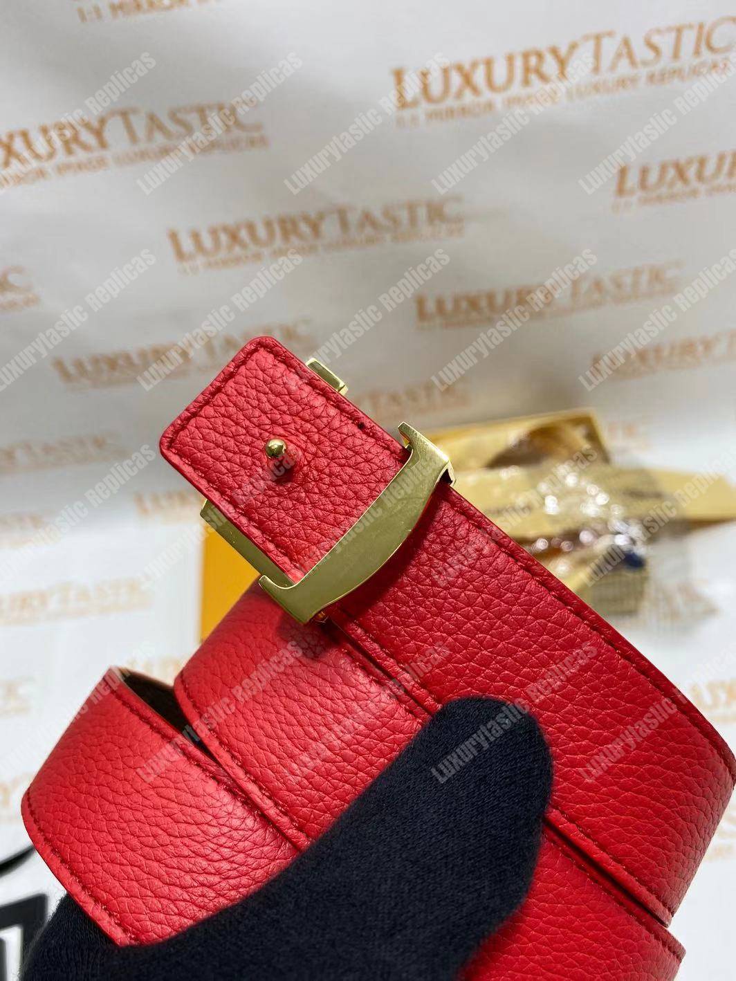 LV Initiales 30MM Reversible Belt Monogram Canvas Red