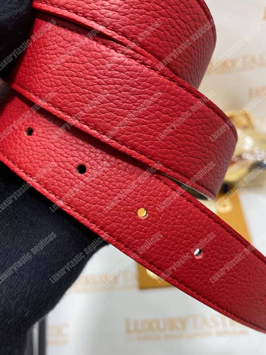 LV Initiales 30MM Reversible Belt Monogram Canvas Red