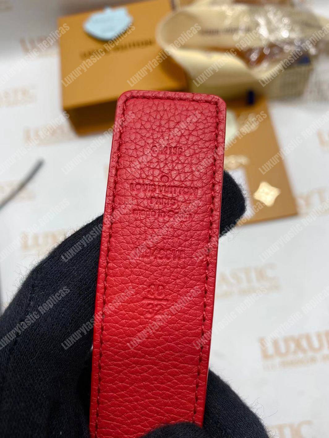 LV Initiales 30MM Reversible Belt Monogram Canvas Red