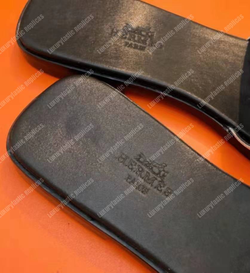 H**mes view sandals gris argenté vieilli