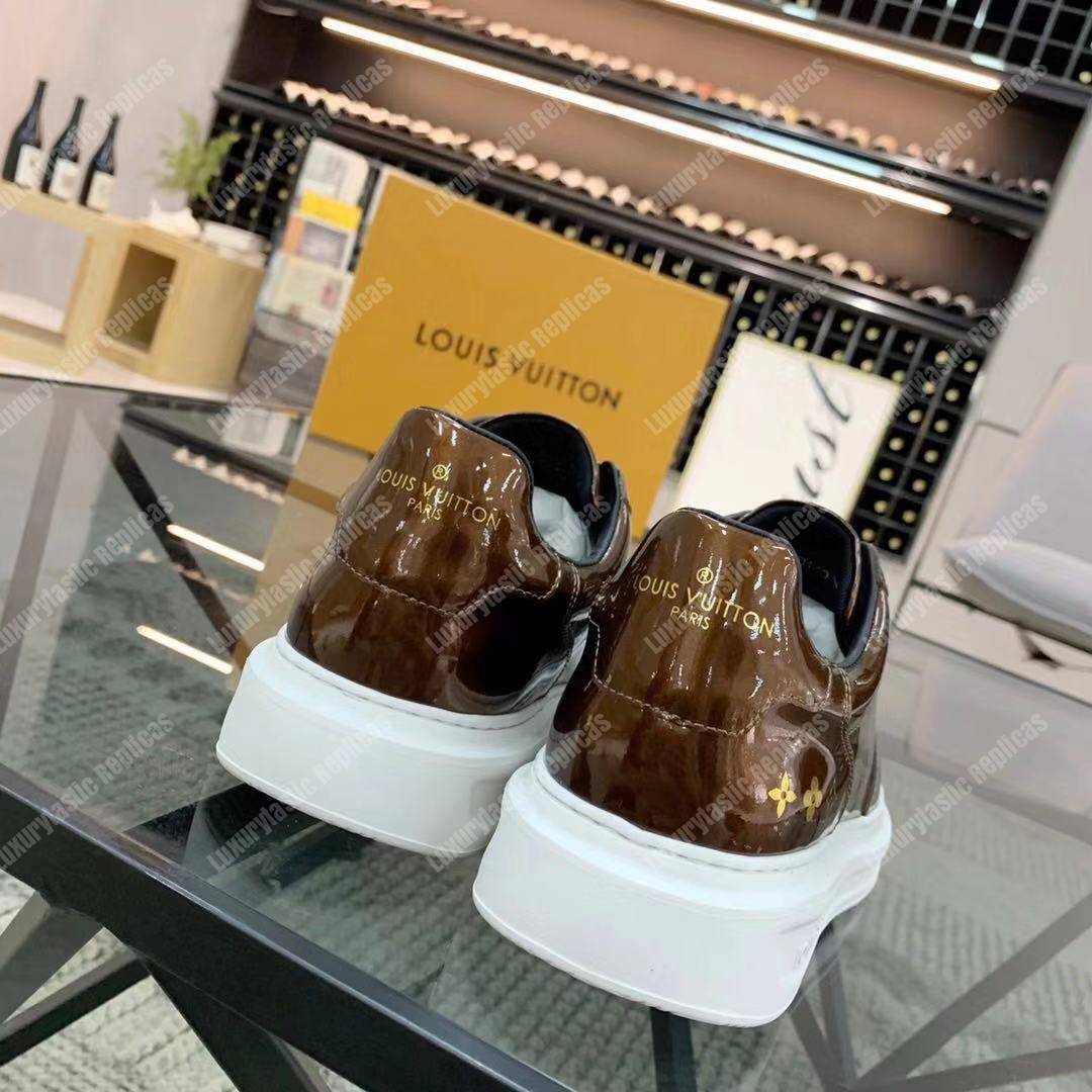 LV Beverly Hills Sneaker Glazed Leather Moka