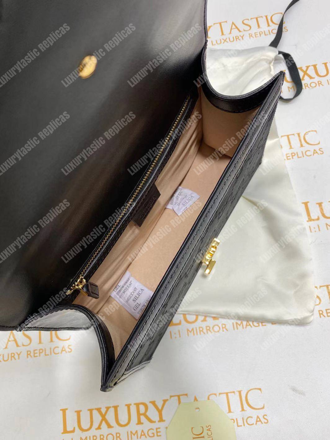 G*u*i sylvie velvet small shoulder bag black