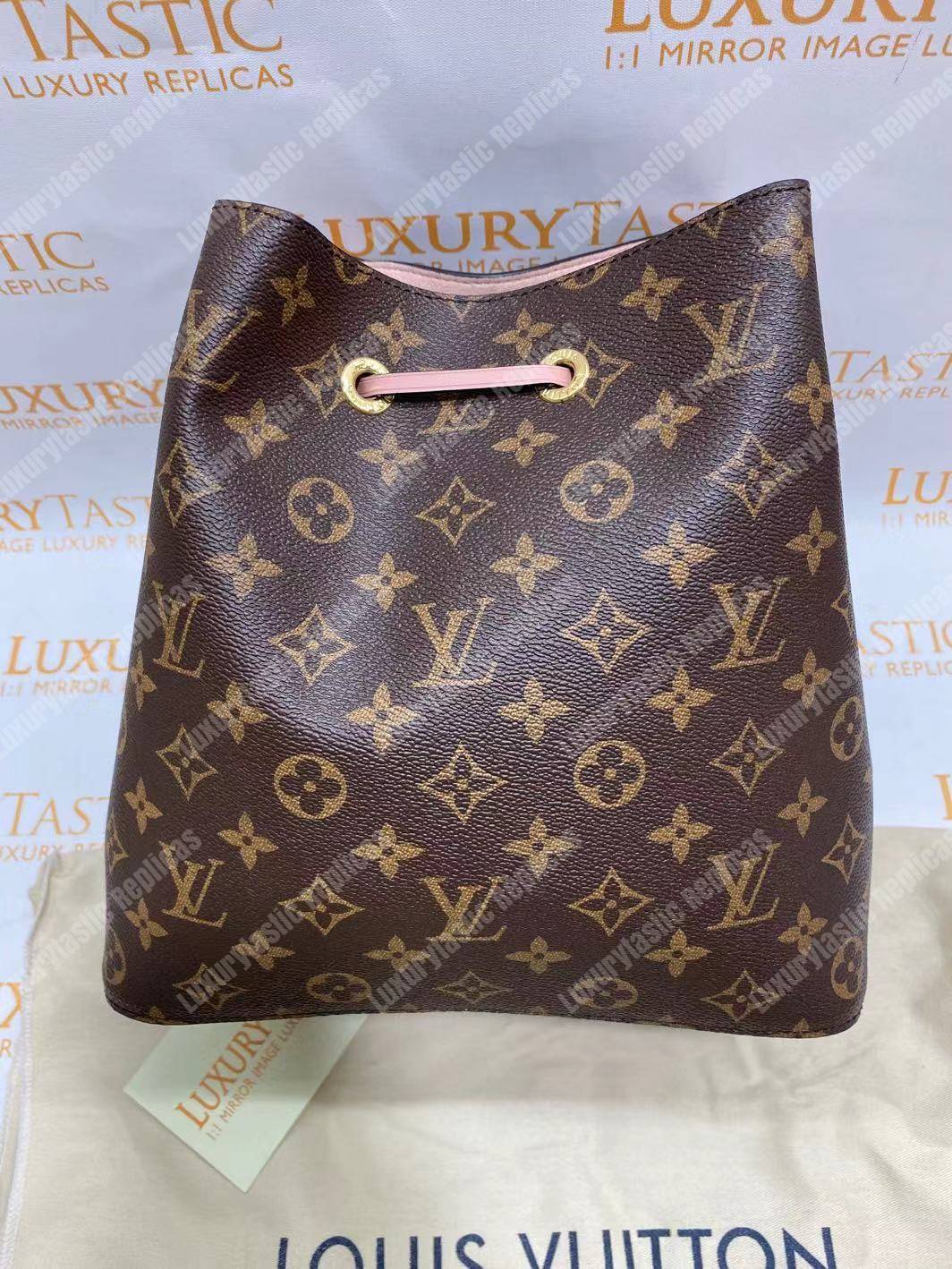 LV NéoNoé Monogram Bucket Bag Rose Ballerine