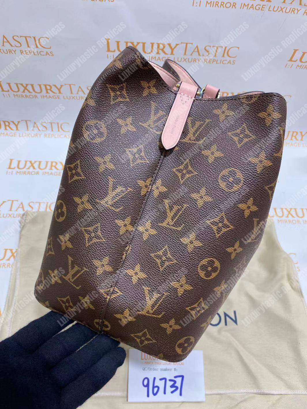 LV NéoNoé Monogram Bucket Bag Rose Ballerine