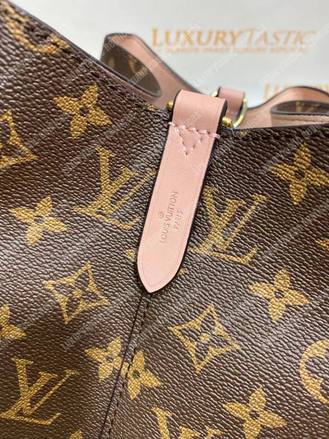 LV NéoNoé Monogram Bucket Bag Rose Ballerine