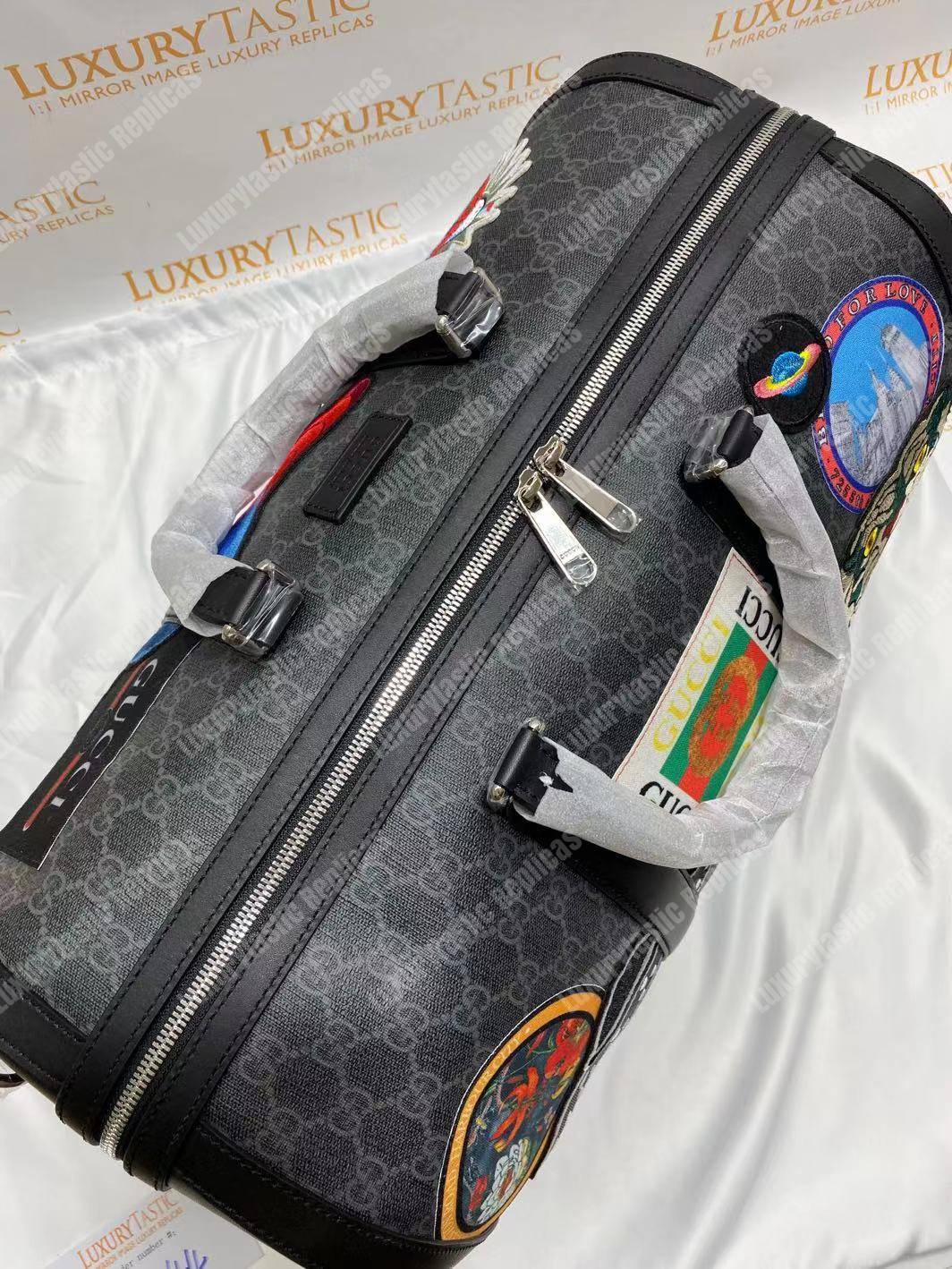 G*u*i night courrier soft gg sup*e carry-on duffle