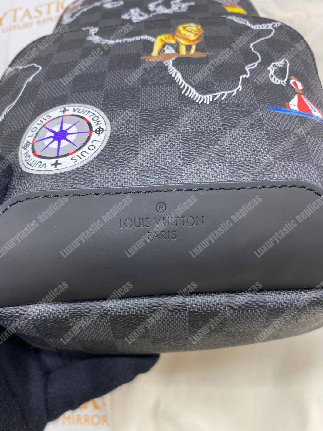 LV Avenue Sling Bag Damier Graphite Maps of the Renaissance
