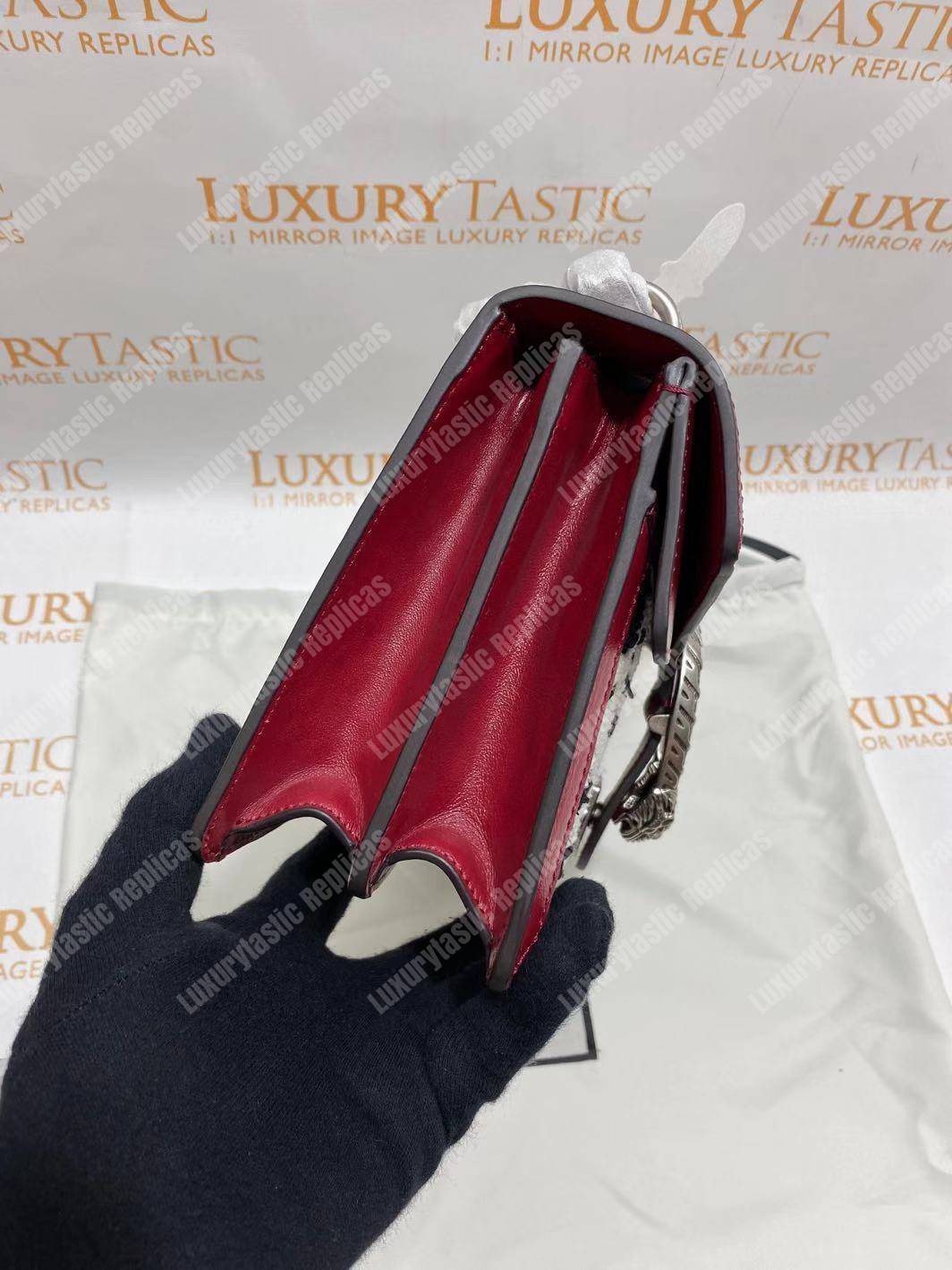 G*u*i dionysus gg tweed small shoulder bag black/white