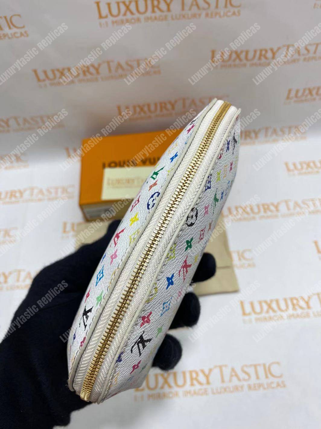 LV Multicolor Cosmetic Pouch GM White
