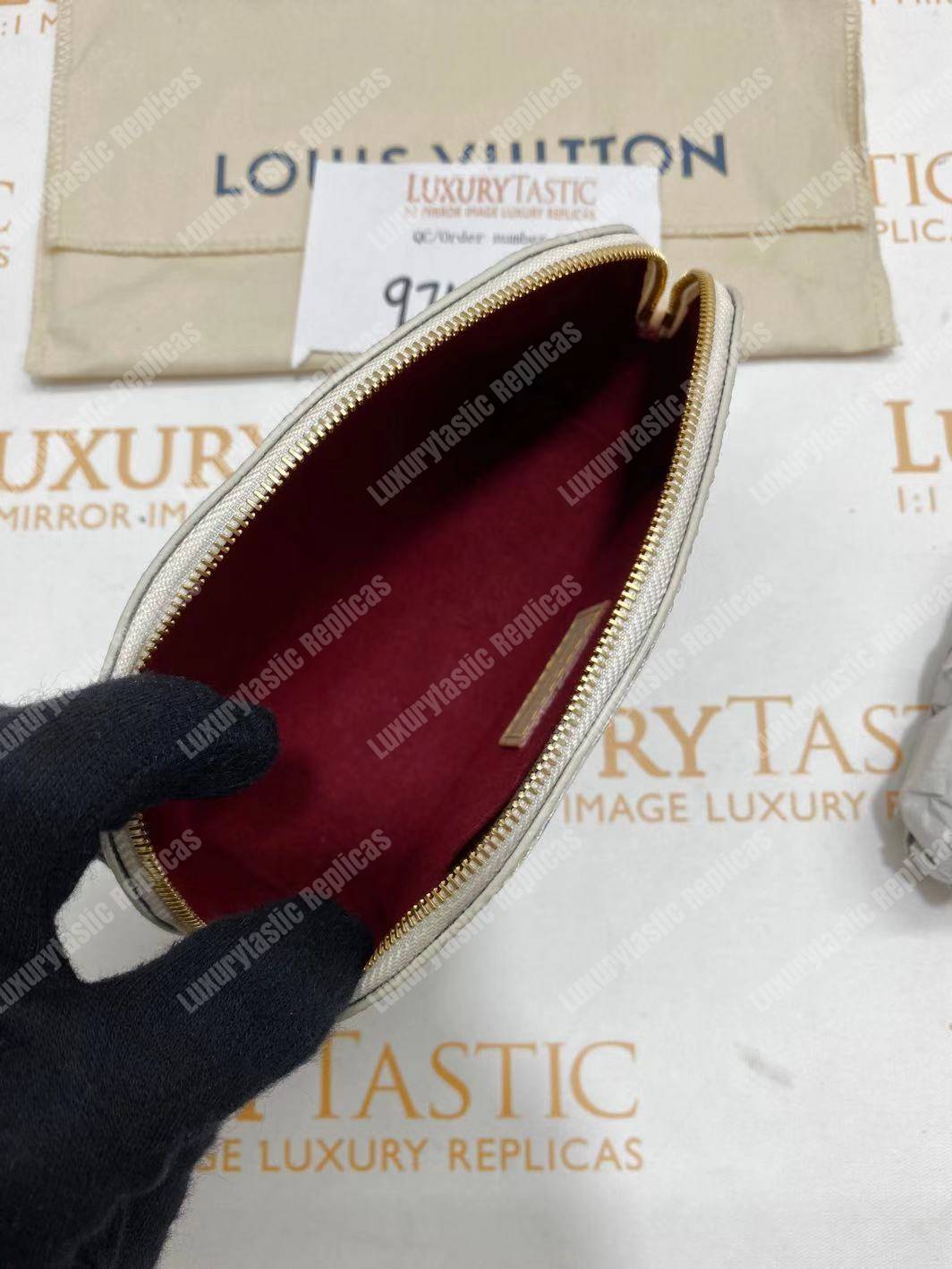 LV Multicolor Cosmetic Pouch GM White