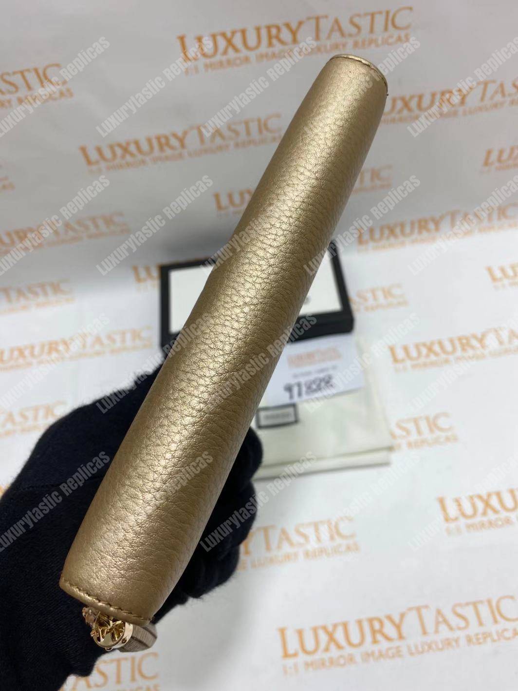 G*u*i soho zip around wallet gold