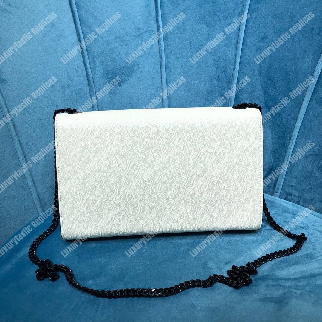 Saint Laurent Kate Small In Grain De Poudre Embossed Leather White