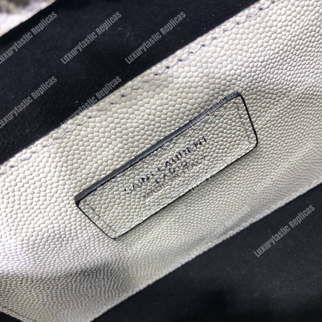 Saint Laurent Kate Small In Grain De Poudre Embossed Leather White
